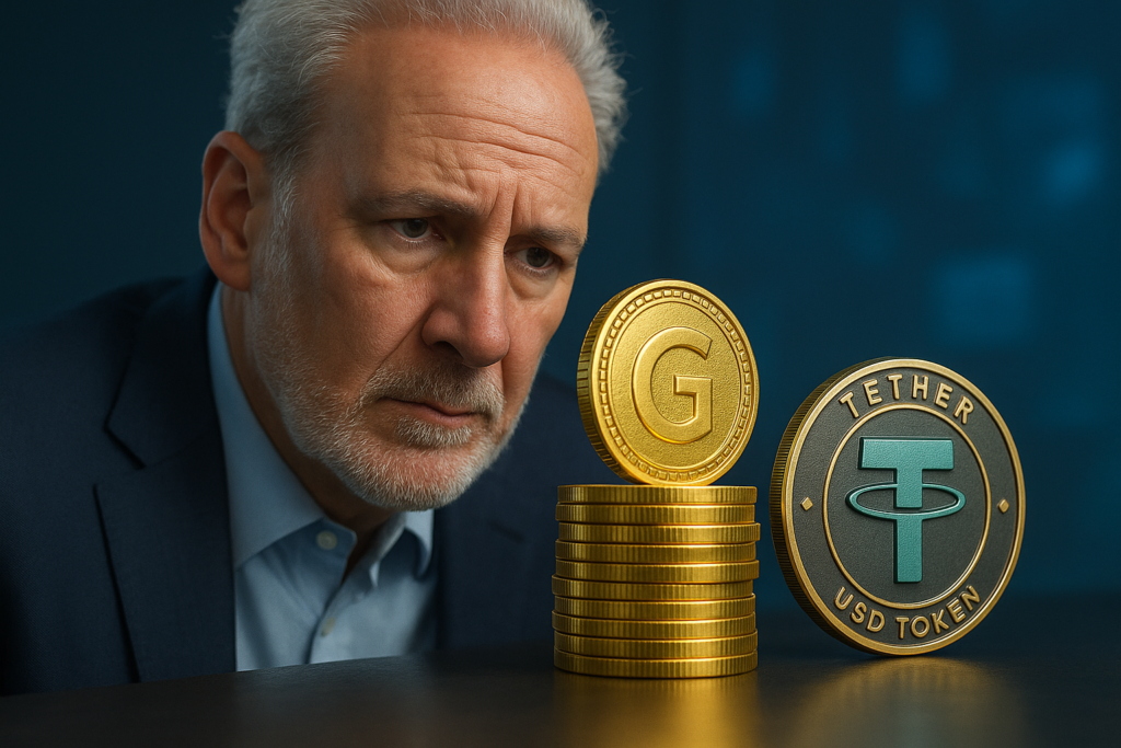 Peter Schiff Backs Gold-Backed Token, Questions Value of USD Stablecoins