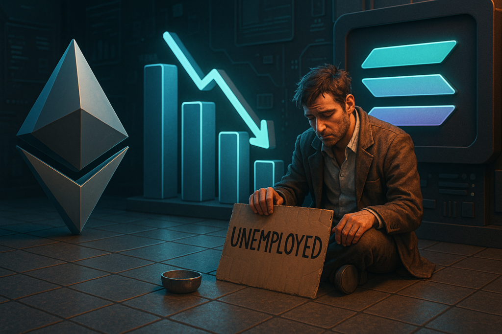 Disguised Unemployment Hits Ethereum and Solana: Only 12%–25% of Protocols Generate Revenue